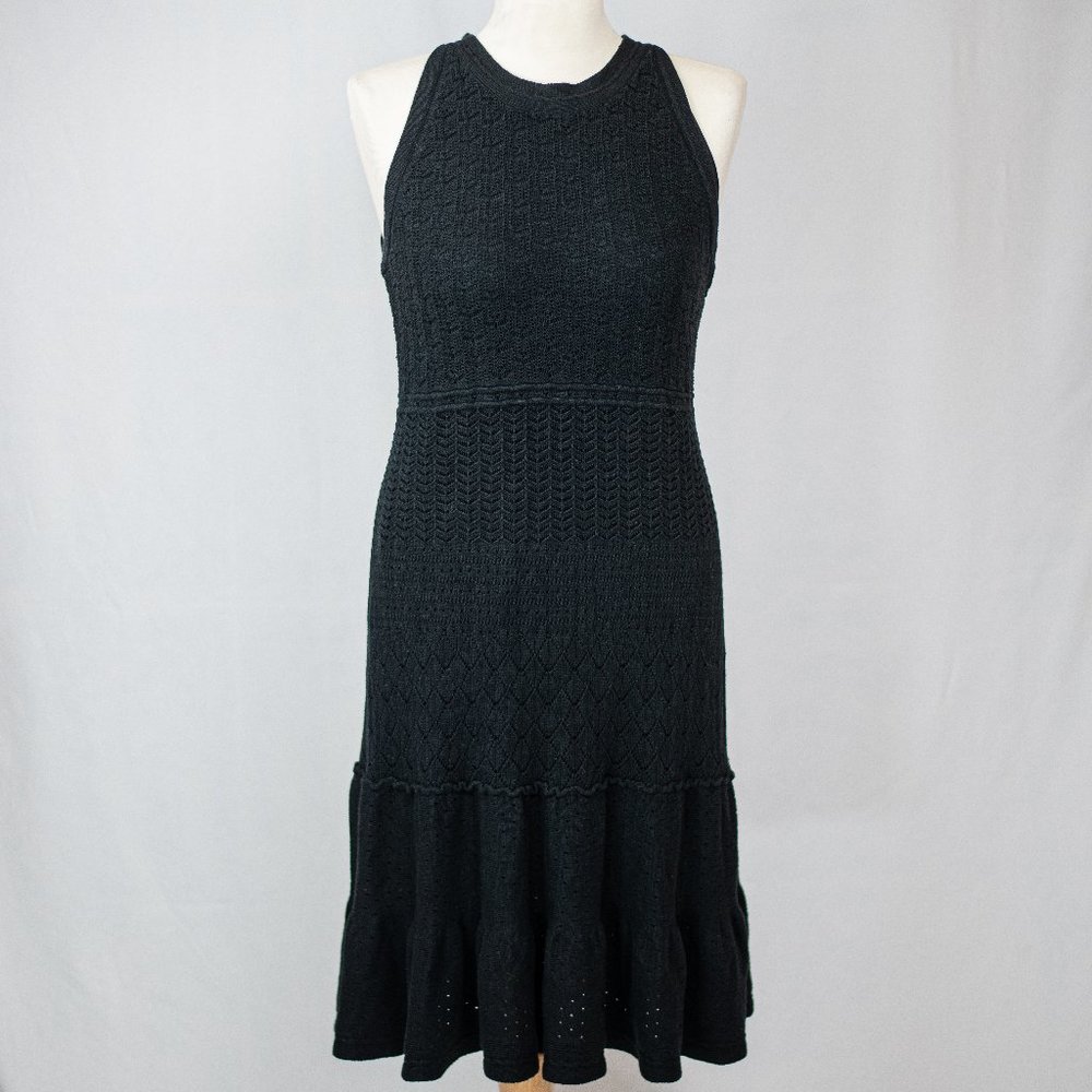 London Times Black Knit Dress